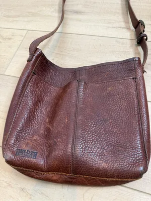 Duluth Trading Co Brown Leather Crossbody Bag Distressed Shoulder Purse Boho thumbnail 2