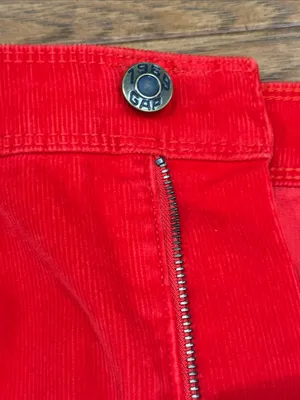 Gap 1969 Red Orange Corduroy skirt size 10/30 thumbnail 4
