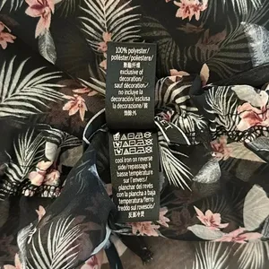 Victoria’s Secret Black Ruffle Floral Print Chiffon Kimono Size M/L Swim Flowy thumbnail 10