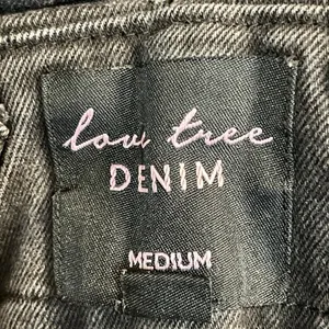 Love Tree Women's Black Washed Distressed Bib Straight Denim Jean Overalls Sz M thumbnail 4