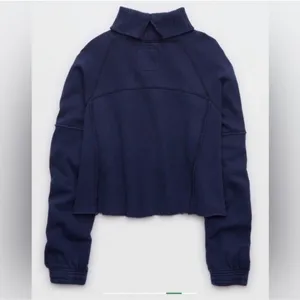 Aerie New Heights Cropped Turtleneck Sweatshirt Soft Lounge Casual Cozy Size XL thumbnail 3
