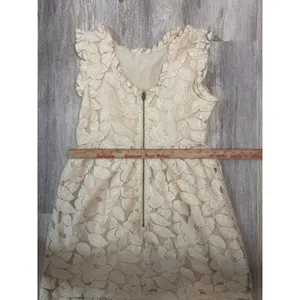 Tulle Womens Cream Floral Lace Ruffle Sleeveless Mini Dress Size‎ Large thumbnail 5