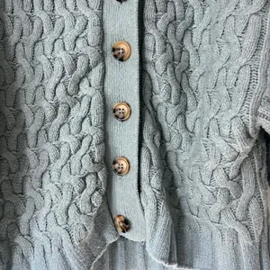 Free People Green Chunky‎ Knit Button Front Sweater XS Cozy Boho Cardigan thumbnail 6