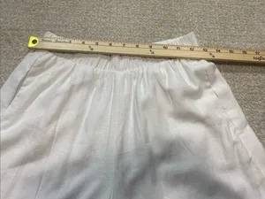Show Me Your MuMu White Wide-Leg Linen-Blend Pants 100% Rayon Size XS thumbnail 9