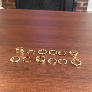 Gold Stacking Ring Set of 10 thumbnail 2