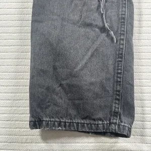 Aeropostale 90's Baggy Black Wash Button Fly Distressed Denim Jeans Size 0 thumbnail 3
