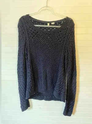 Anthropologie Moth Fisherman Knit Navy Blue Beach Sweater thumbnail 2