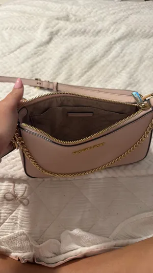Pink Michael Kors Crossbody Purse with gold chain thumbnail 3