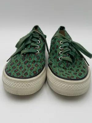 Esprit Vtg 90s Canvas Low Top Sneakers Green w/paisley AOP Print Women’s Sz 6 thumbnail 7