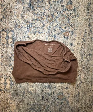 American Eagle Soft & Sexy Rib Brown Bandeau Top XS thumbnail 2