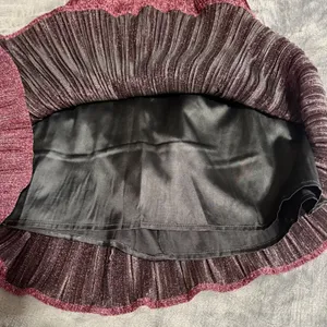 Lulus Sweetest Soiree Mini Dress XS Plum‎ Metallic Tiered Plisse Open Back Party thumbnail 11