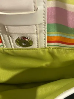 Vintage Coach Hampton Multicolor Striped Crossbody with Cream Trim thumbnail 10