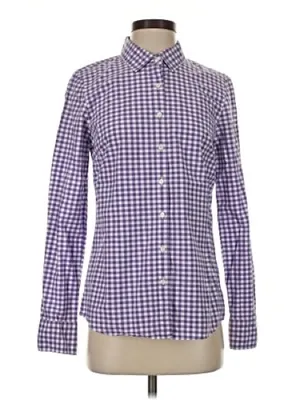 JCREW Women’s Purple Gingham Button-Down Shirt thumbnail 1