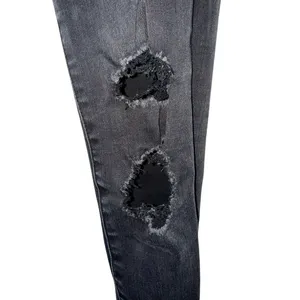 Abercrombie & Fitch Simone High Rise Ankle Black Distressed Skinny Jeans Size 24 thumbnail 6