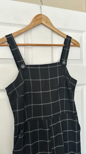 Black And White Windowpane Jumpsuit thumbnail 4