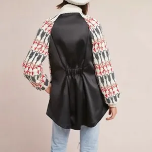 Sleeping on Snow fair isle paneled Sherpa jacket size S thumbnail 4