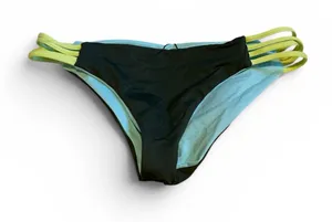 NWOT L*Space Low Down bikini bottoms dark green thumbnail 1