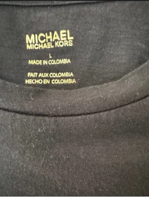 Michael Kors Black T-Shirt with Gold MK Emblem thumbnail 2