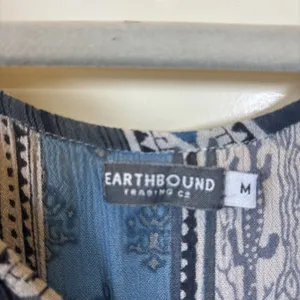 Earthbound Trading Co. Boho Patchwork Maxi Dress Hippie Flowy Festival Size M thumbnail 2