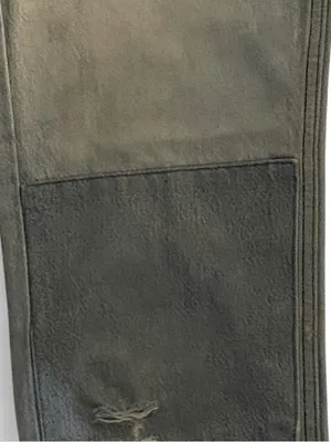 Reformation Cynthia Patch High Rise Straight Leg Distressed Tahoe Wash Denim 24 thumbnail 6