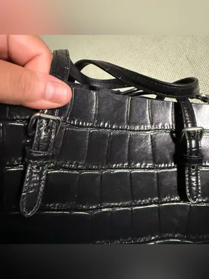 COACH Black Croc Embossed Mollie Tote Bag 25 thumbnail 4