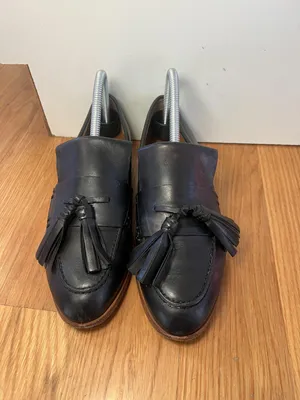 & Other Stories Shoes Womens Size 38 Black Leather Tassel Loafers Made in Italy thumbnail 2