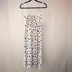 Reformation Juliette Slit Midi Dress in Dalmatian White‎ Blue Size 6 thumbnail 6