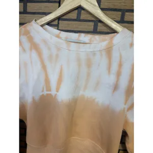 Wild Fox Tie Dye Peach And White‎ Cropped Sweatshirt Size Small thumbnail 3