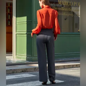 Rihoas Grey Natural Waisted Straight Pants thumbnail 5