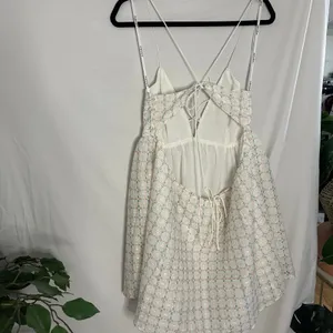 For Love & Lemons Jodi Tencel Eyelet Strappy Mini Dress White Size Large thumbnail 5