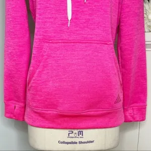 Adidas Pink Fleece Hooded Sweatshirt Size Small thumbnail 4