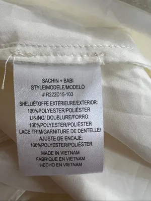 NWT Sachin Babi Caden Ivory Bridal Babydoll Mini Dress Balloon Sleeve L thumbnail 7