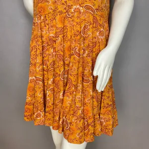 Patrons of Peace Babydoll Dress Paisley Floral Mini Women Sz Large‎ Boho Tiered thumbnail 5