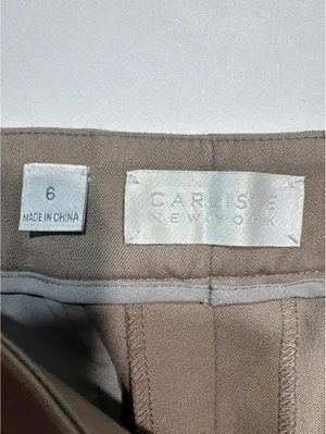Carlisle New York Taupe Dress Pants Size 6 with Snap Cuffs thumbnail 3