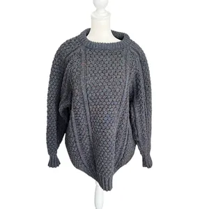 Ballyshanon Ireland Hand Loomed Wool Fisherman Cable Knit Sweater S thumbnail 2