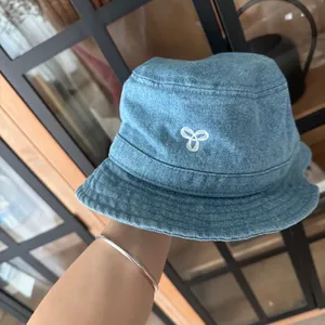 Aritzia TNA denim bucket hat m/L embroidered logo light medium wash thumbnail 8