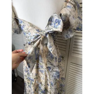 Abercrombie & Fitch Emerson Drama Bow-Back Pink Maxi Dress Floral Small thumbnail 8