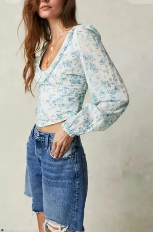 Free People Another Life Printed Top M thumbnail 1