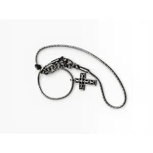 Brighton Seville‎ Cross Necklace Reversable Silver Gold 16" Two-Tone Scrollwork thumbnail 3