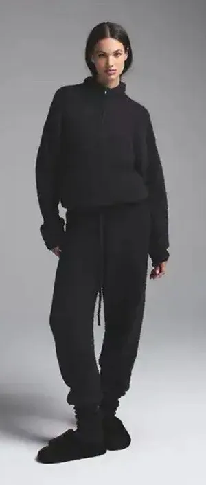 Skims Cozy Knit Hoodie Oversized Pullover Onyx Black Womens L/XL Lounge Hike Run thumbnail 1