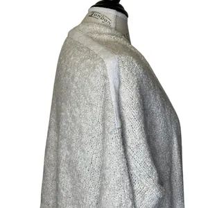Aerie Wool Blend Cozy Women's Gray Cream Sweater Cardigan Wool Blend L / XL thumbnail 5