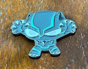 Marvel Black Panther Enamel‎ Pin Chibi Style Teal Black Superhero Collectible thumbnail 1