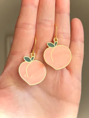 Handmade peach cute funky y2k earrings  thumbnail 4