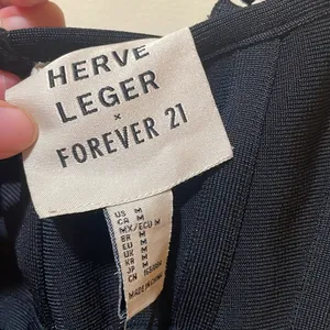 Women’s New Herve Leger x Forever 21 Transparent Black Bustier Fringe Bustier Ba thumbnail 10