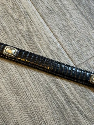 Vintage Brighton Black Leather Belt Size Medium Western Boho thumbnail 8
