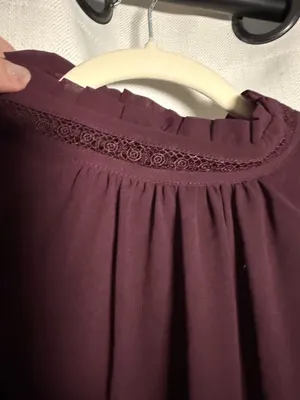 Karl Lagerfeld Dark Plum Purple High Neck Sleeveless Blouse Size Large thumbnail 4