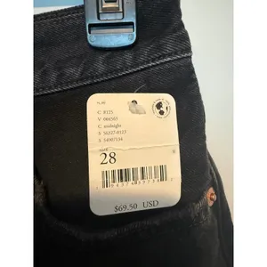 Levis Premium 501 Original Shorts Midnight Black Distressed Denim 28 NWT thumbnail 2
