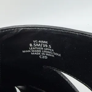 Vince Camuto Aimie Black Leather Slip‎ On Block Heels Mules Size 8.5 thumbnail 8
