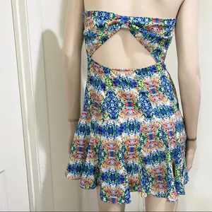Do&Be Watercolor Printed Cut Out Strapless Dress S thumbnail 5