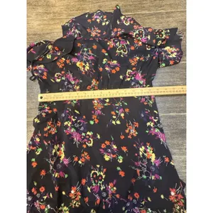 Veronica Beard Monica Silk midi dress Black Multi Floral Size 8/10 Sundress thumbnail 8